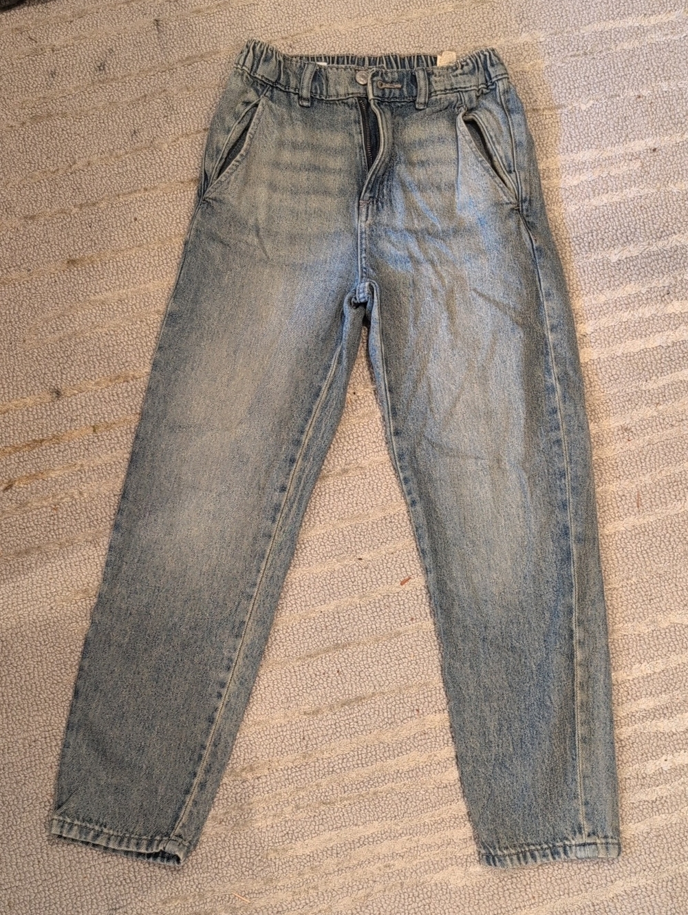 Zara Kid's Relaxed Rustic Light Blue Denim Jeans